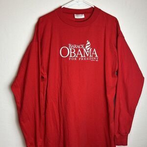 Lifewear Unite-Here! Barack Obama USA Made Red Long-sleeve Size XXL
